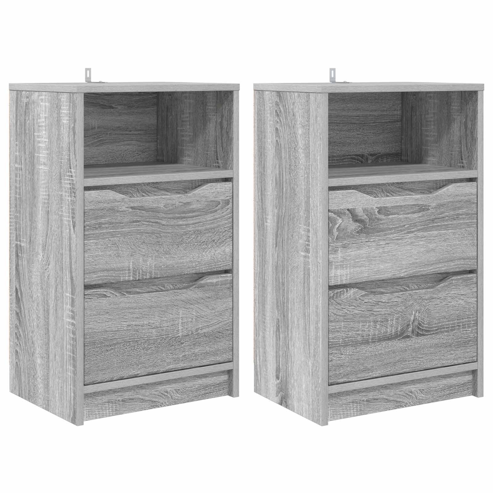 Naktiniai staliukai 2 pcs Pilkas Sonoma 40 x 30 x 467 cm