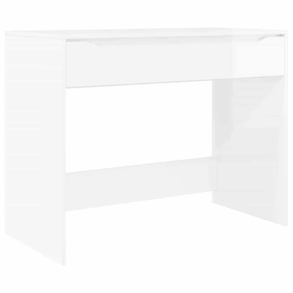 Stalas su stalčių Aukštai blizganti balta 100 x 50 x 78 cm