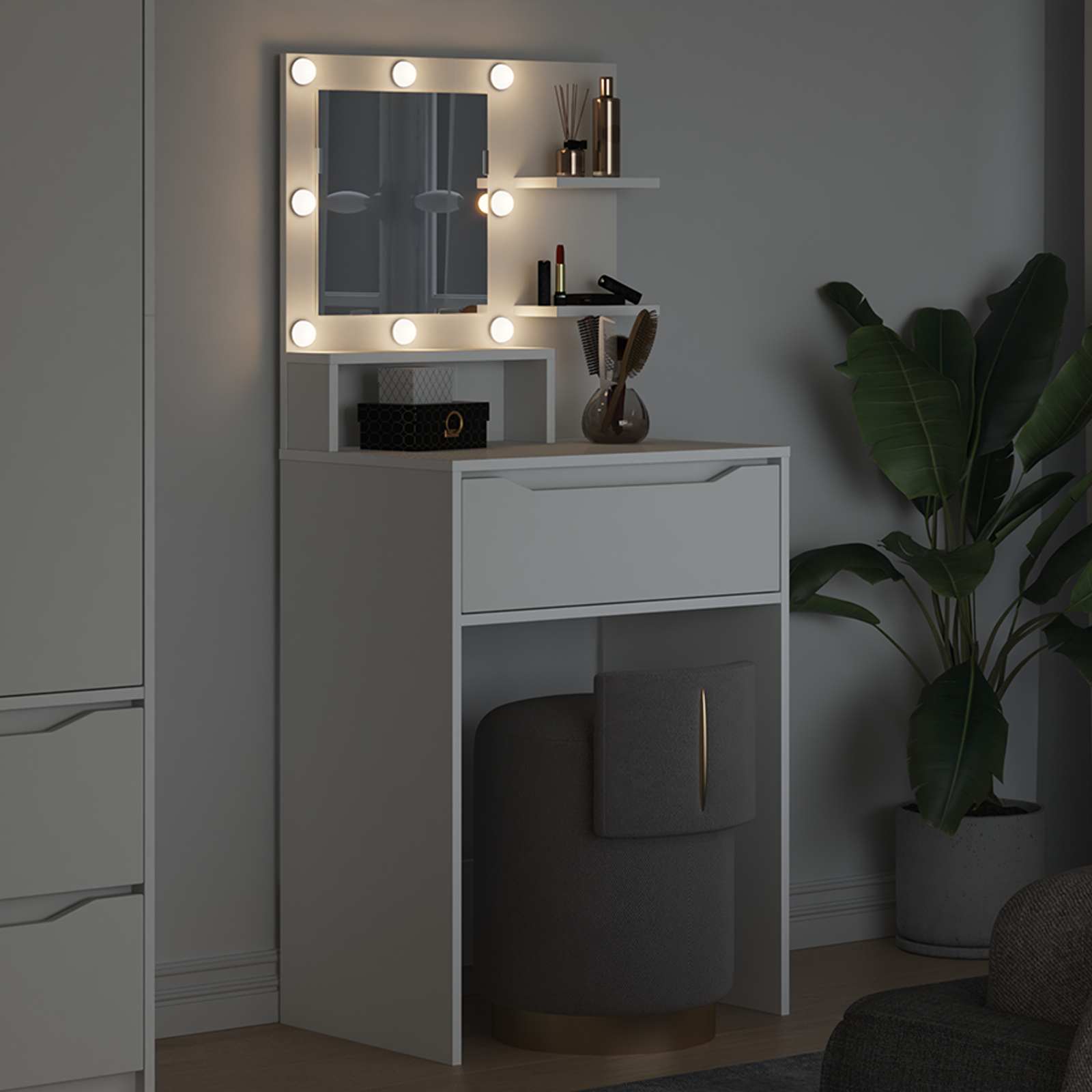 Miegamojo persirengimo stalai Balta 80 x 39,6 x 135 cm