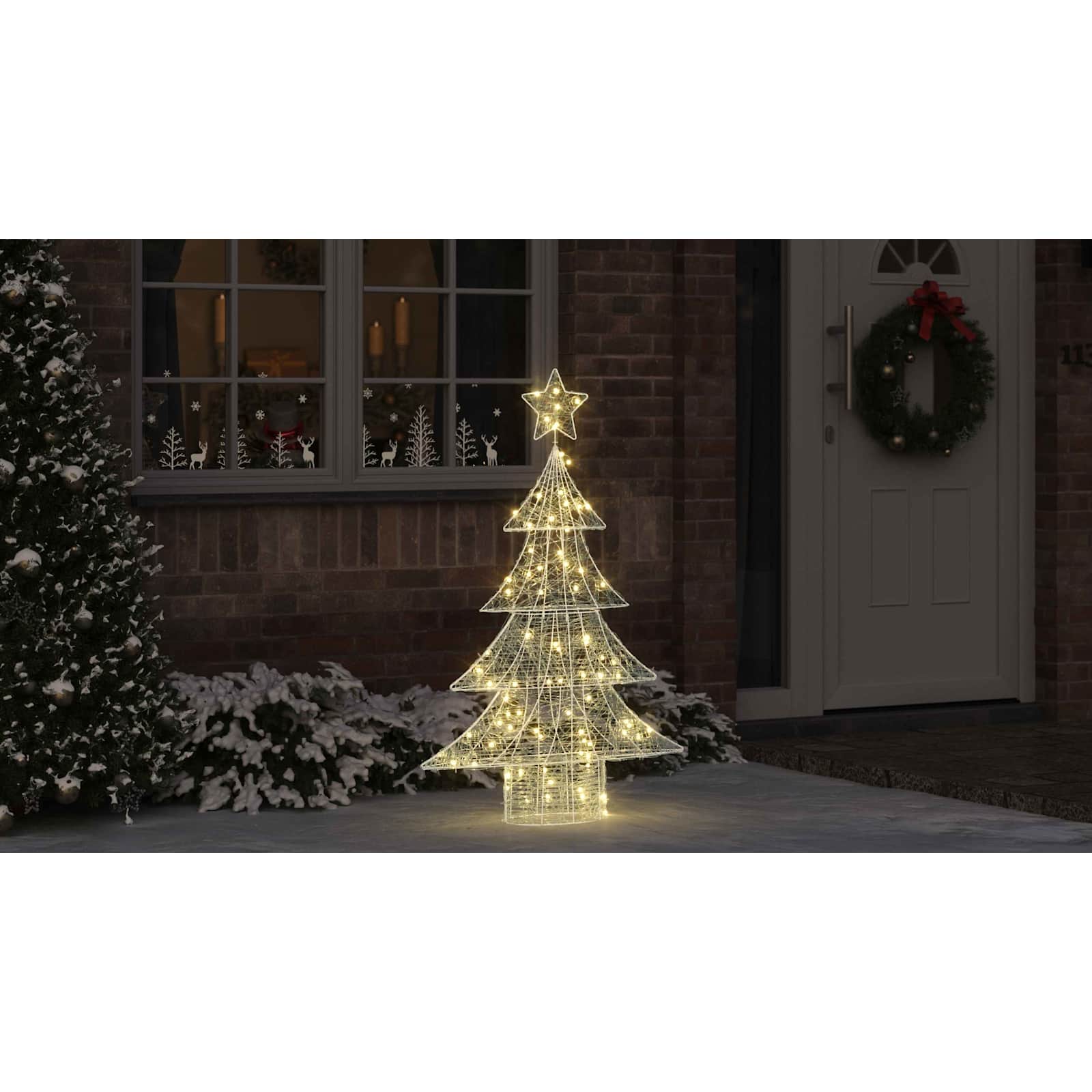 Kalėdų eglutė su 100 LED Šilta balta 120 cm Akrilas