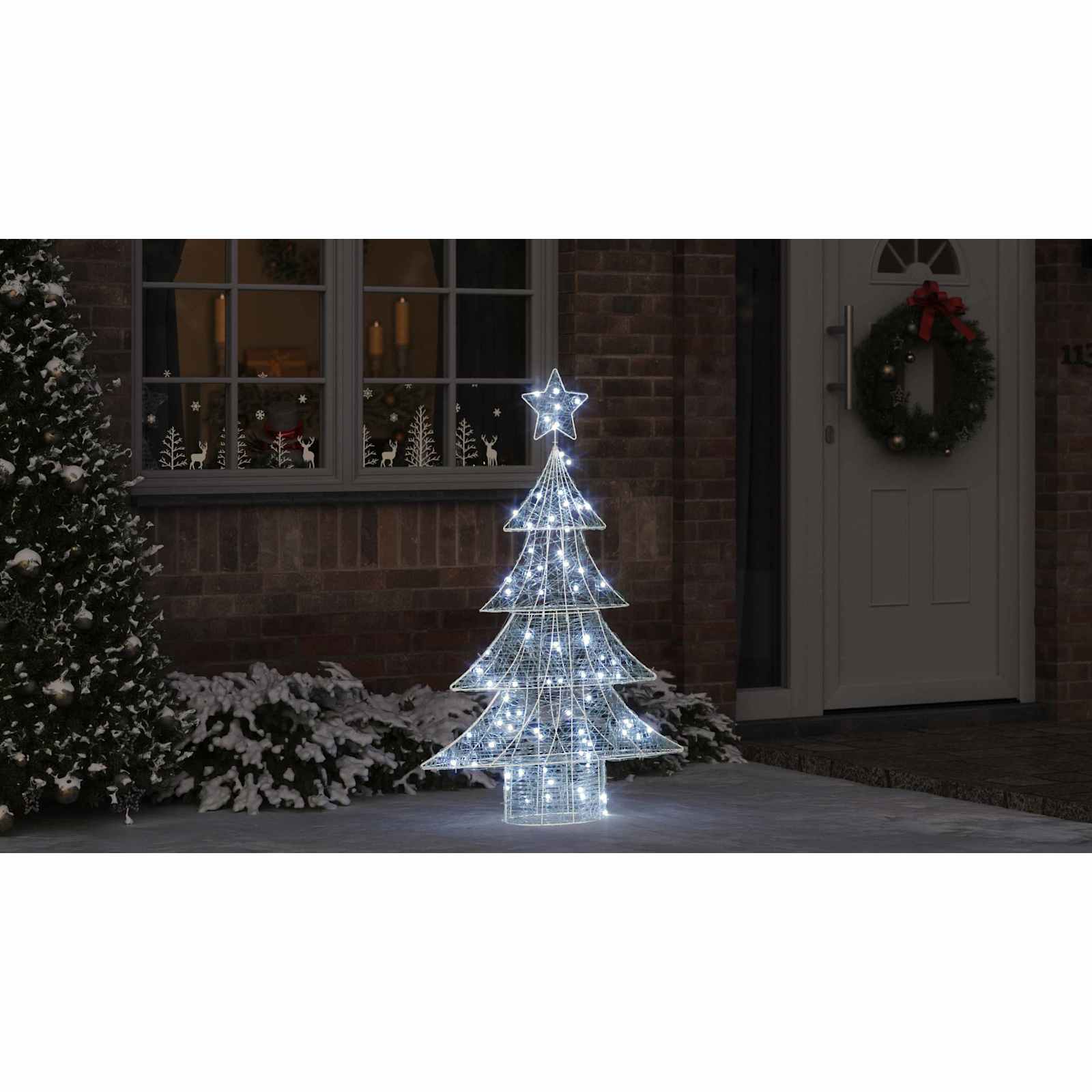 Kalėdų eglutė su 100 LED Šalta balta 120 cm Akrilas