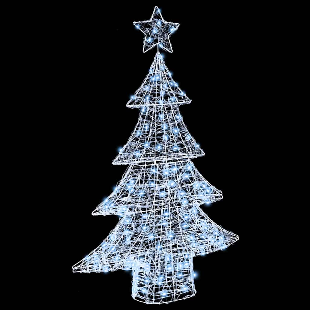 Kalėdų eglutė su 100 LED Šalta balta 120 cm Akrilas