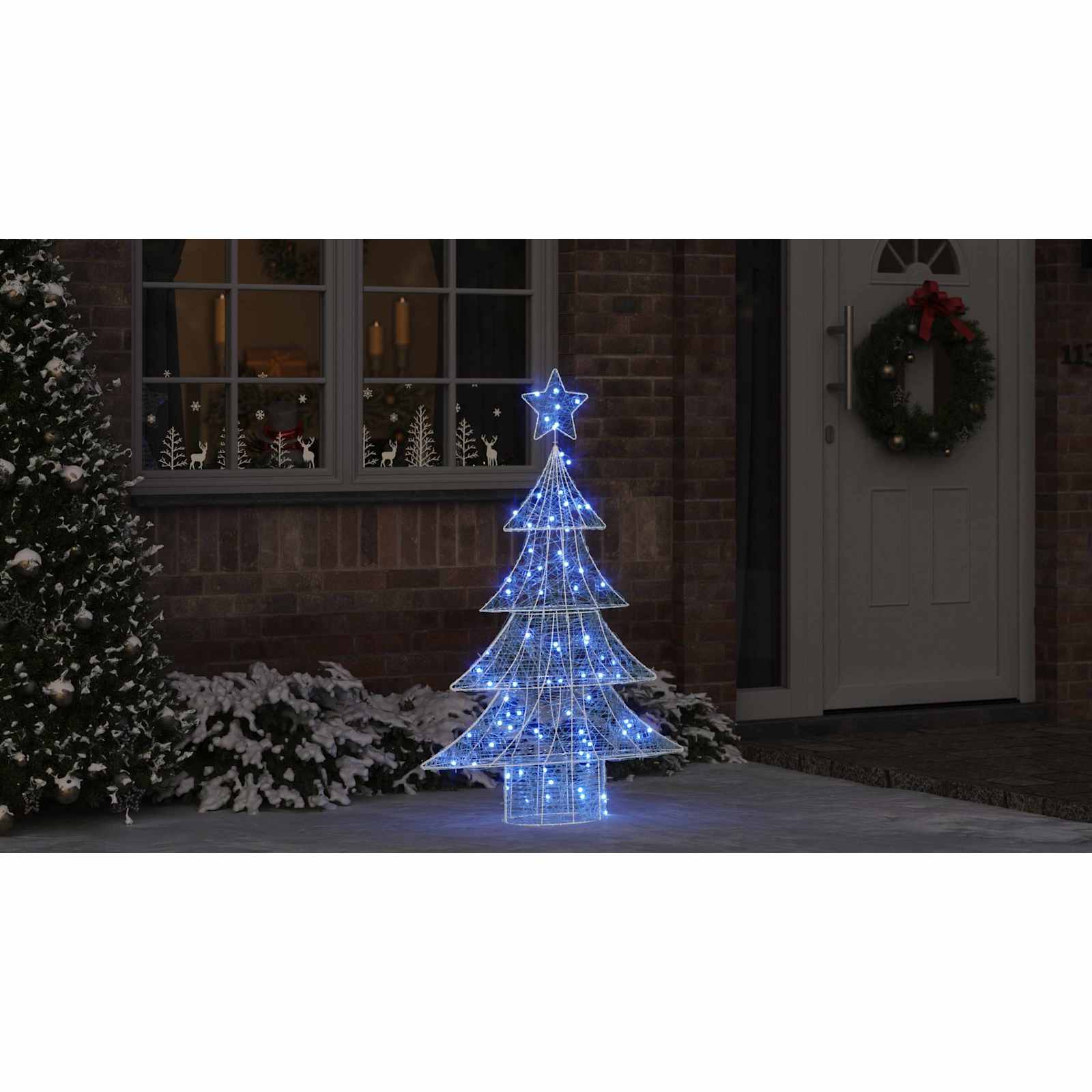 Ziemassvētku eglīte ar 100 LED, zila, 120 cm, akrils