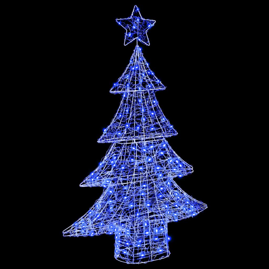 Ziemassvētku eglīte ar 100 LED, zila, 120 cm, akrils