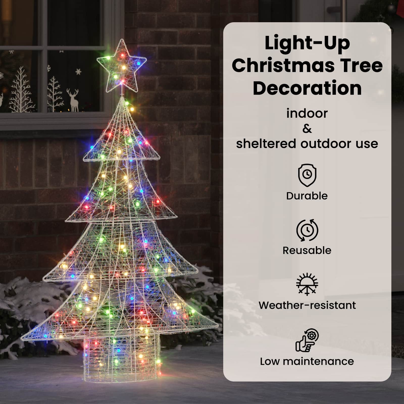 Kalėdų eglutė su 100 LED Įvairiaspalvis 120 cm Akrilas