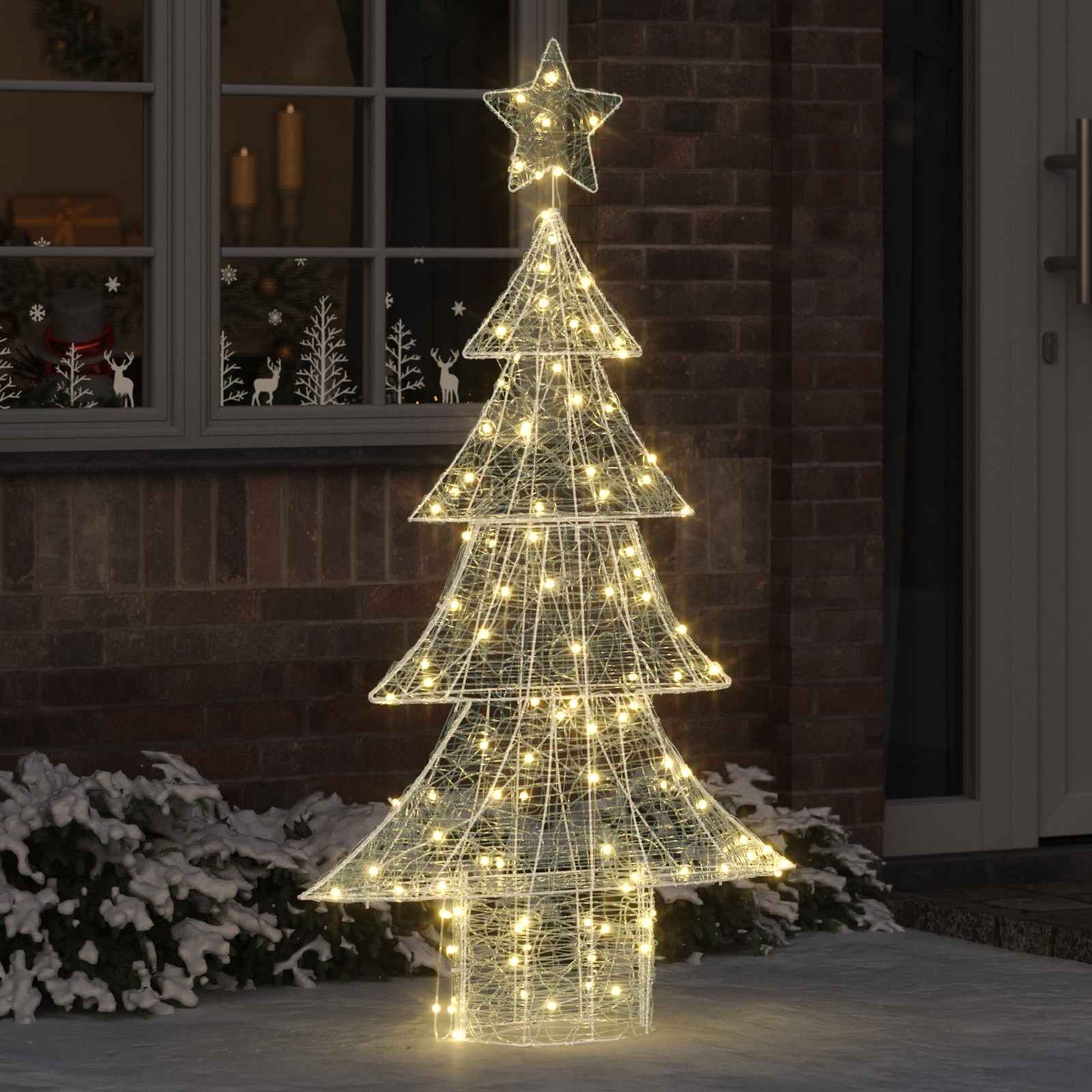 Kalėdų eglutė su 160 LED Šilta balta 150 cm Akrilas