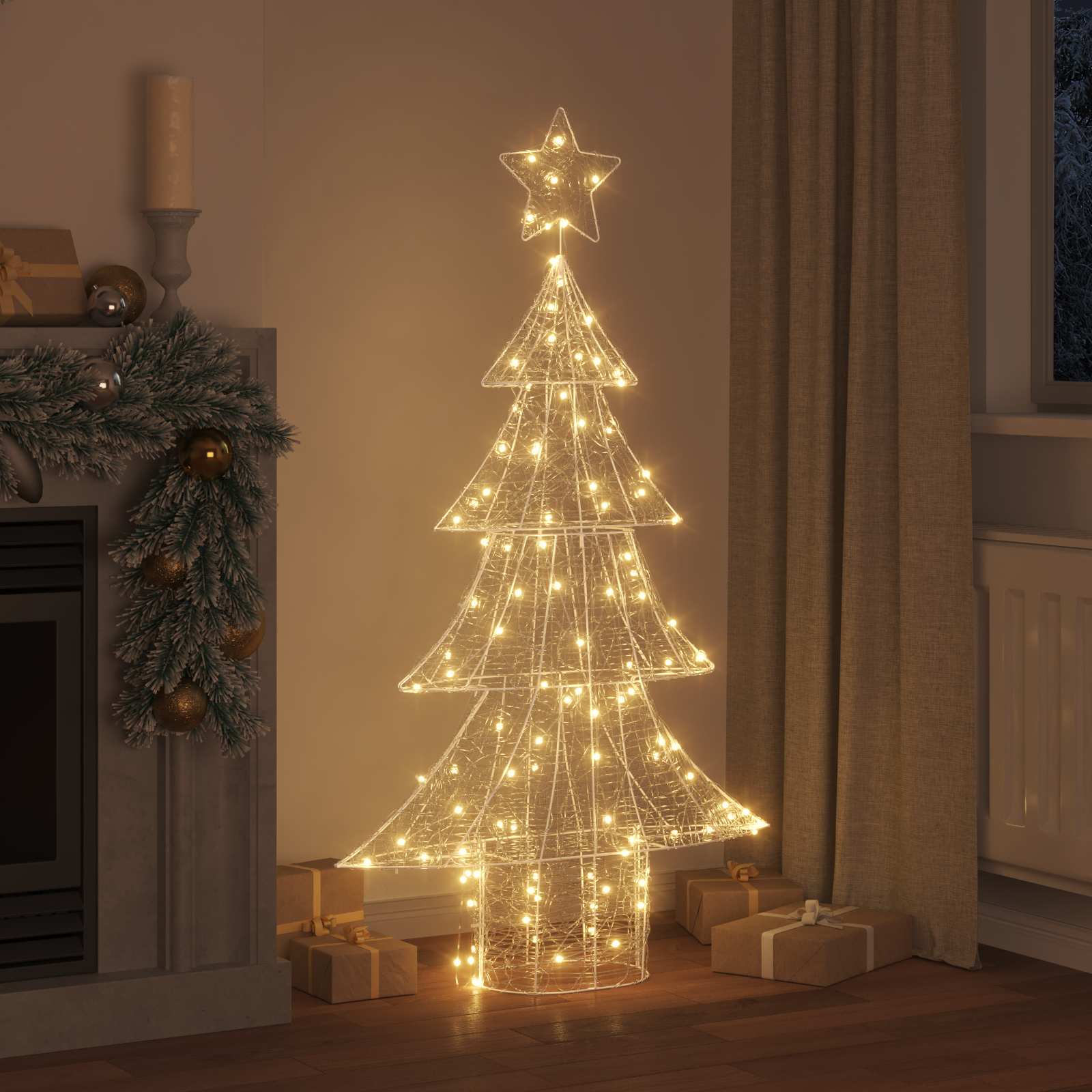 Kalėdų eglutė su 160 LED Šilta balta 150 cm Akrilas