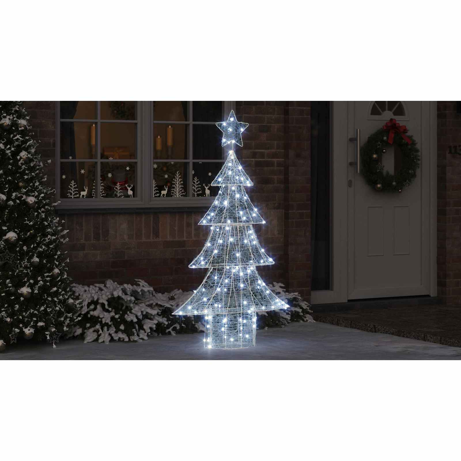 Kalėdų eglutė su 160 LED Šalta balta 150 cm Akrilas