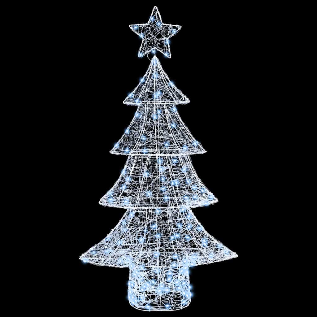 Kalėdų eglutė su 160 LED Šalta balta 150 cm Akrilas