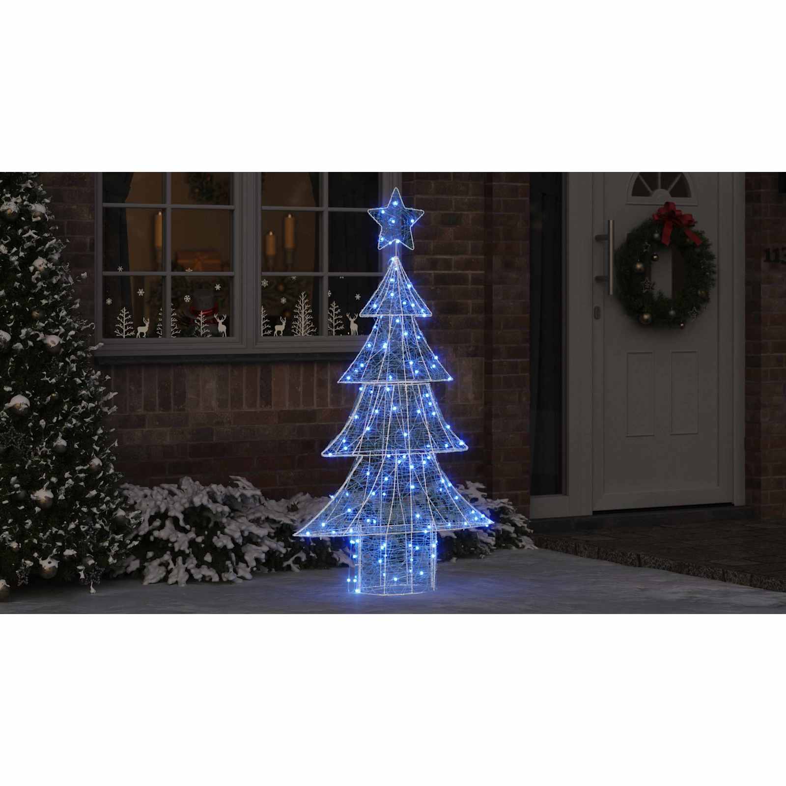 Ziemassvētku eglīte ar 160 LED zilā krāsā, 150 cm, akrils
