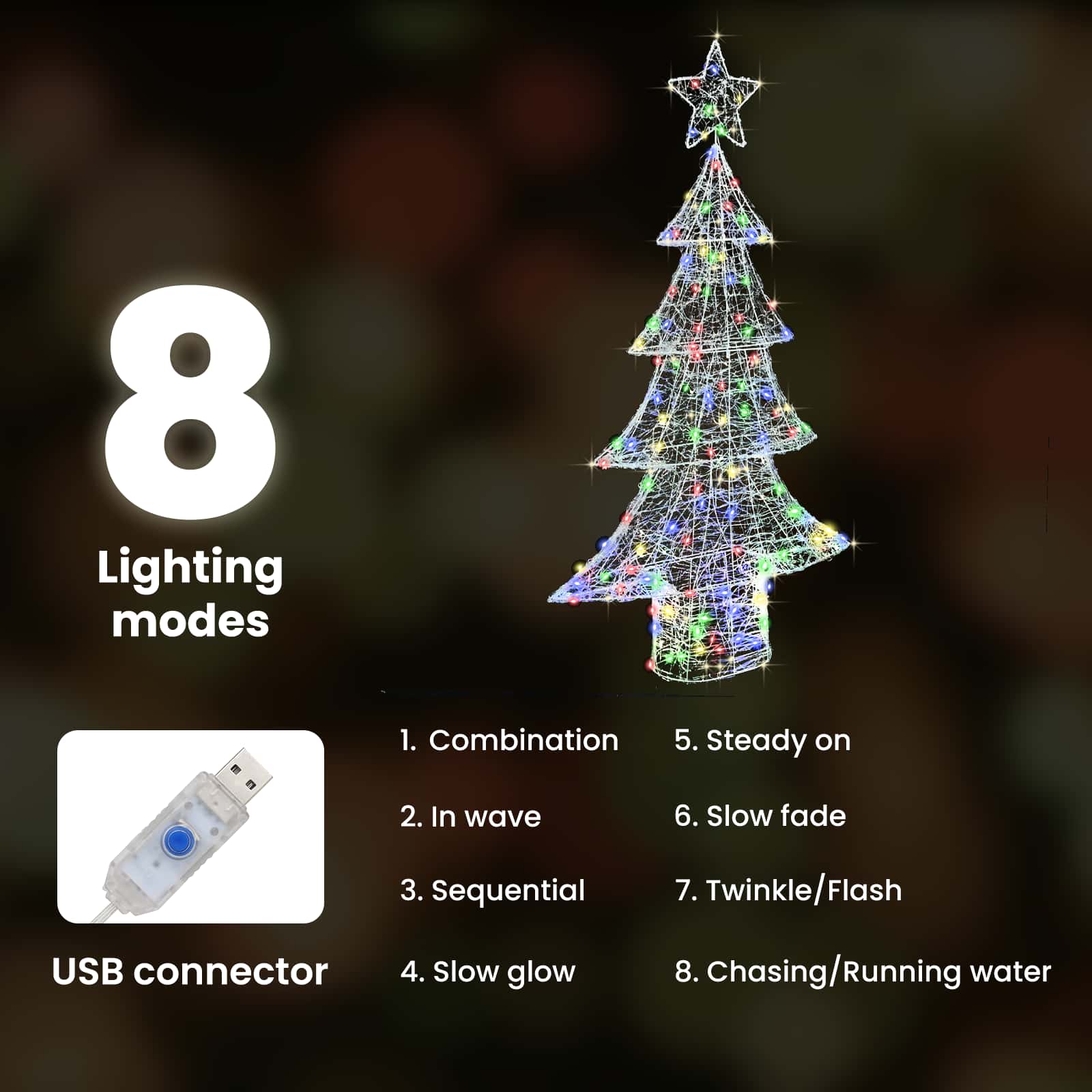 Kalėdų eglutė su 160 LED Įvairiaspalvis 150 cm Akrilas
