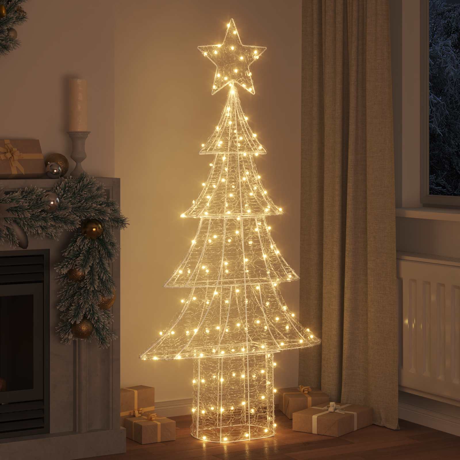 Christmas Tree with 240 LED Warm White 180 cm Acrylic