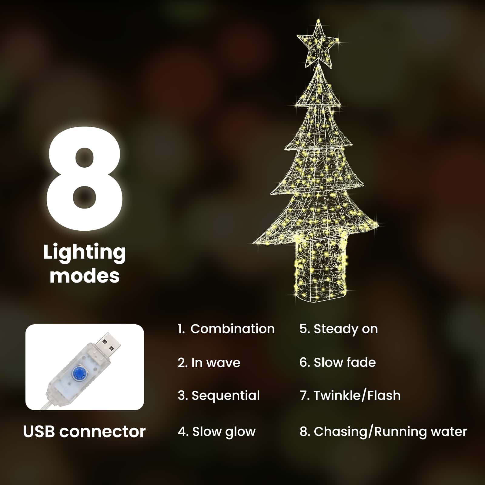 Kalėdų eglutė su 240 LED Šilta balta 180 cm Akrilas