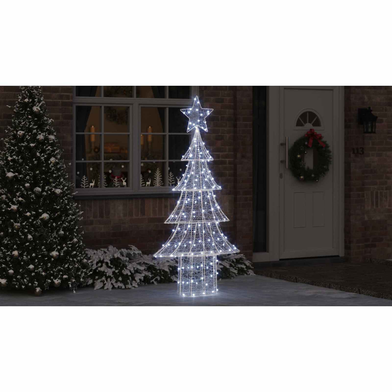 Kalėdų eglutė su 240 LED Šalta balta 180 cm Akrilas