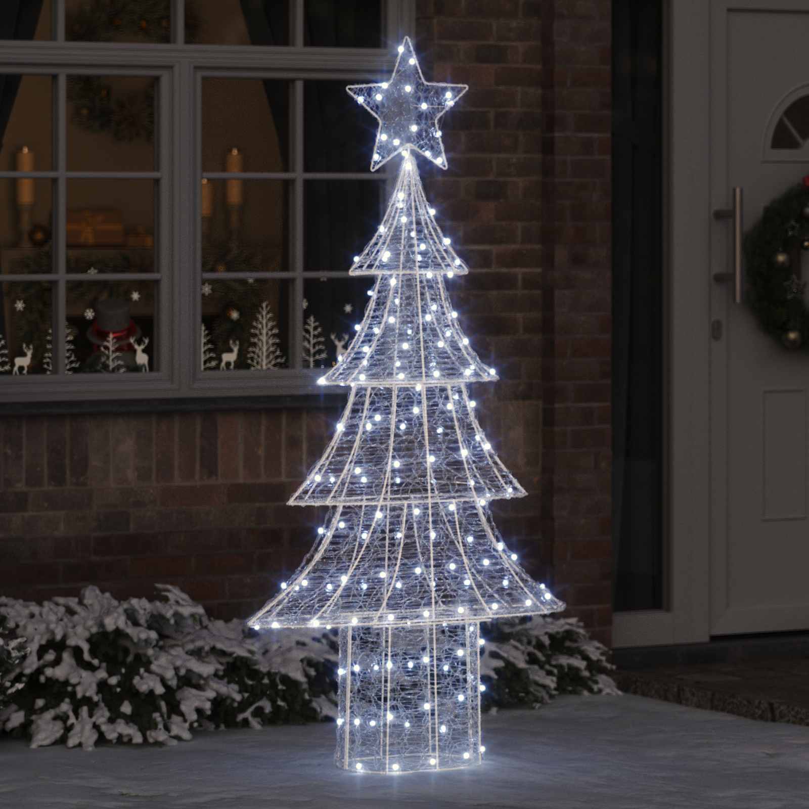 Ziemassvētku eglīte ar 240 LED lampiņām, vēsi balta, 180 cm, akrils