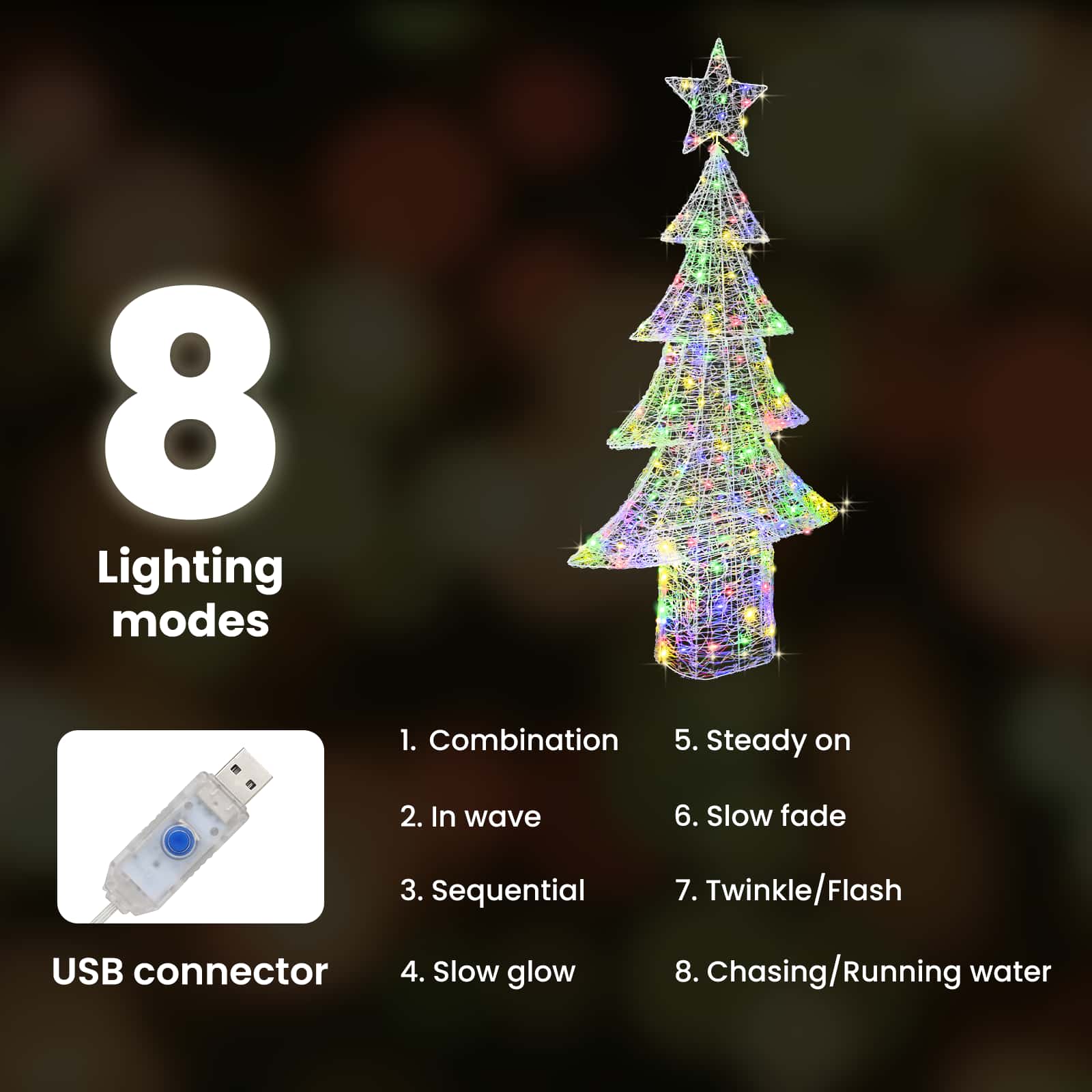 Kalėdų eglutė su 240 LED Įvairiaspalvis 180 cm Akrilas