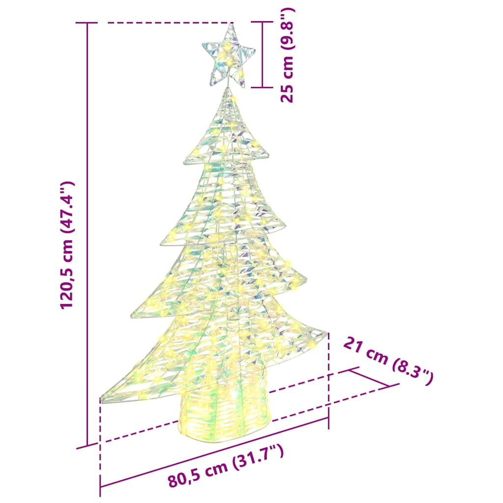 Kalėdų eglutė su 120 LED Šilta balta 120,5 cm PET