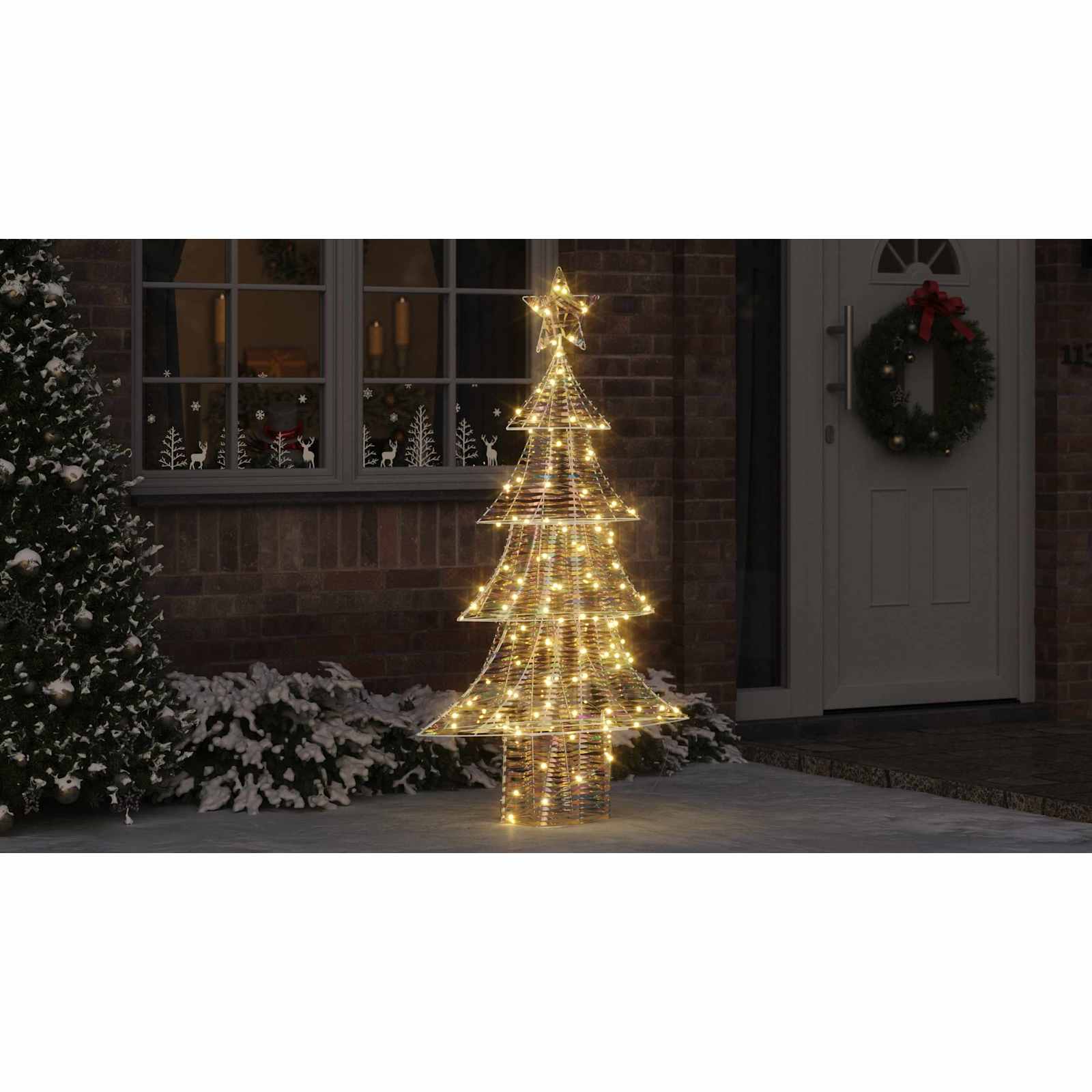 Ziemassvētku egle ar 160 LED silti balta 150 cm PET