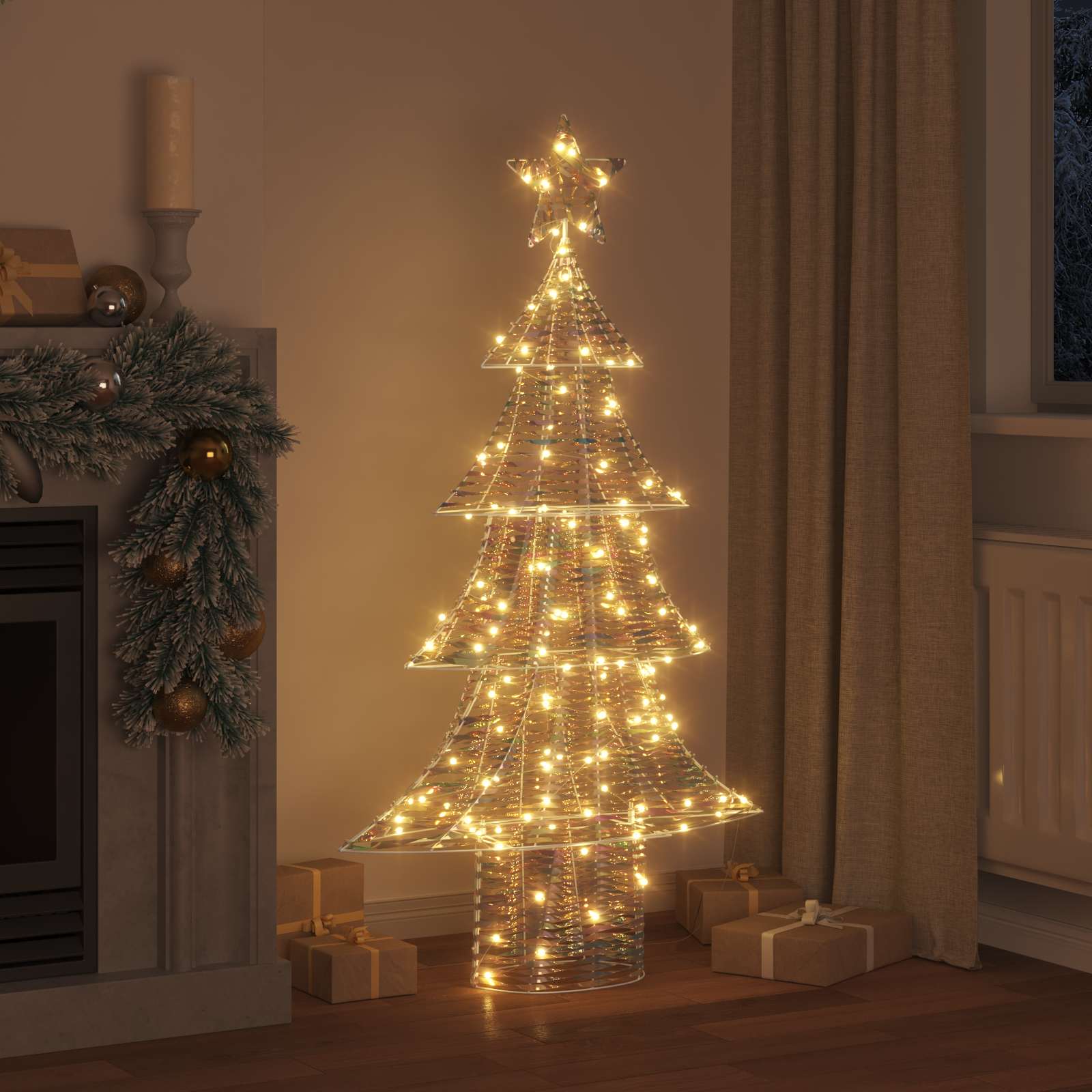 Kalėdų eglutė su 160 LED Šilta balta 150 cm PET
