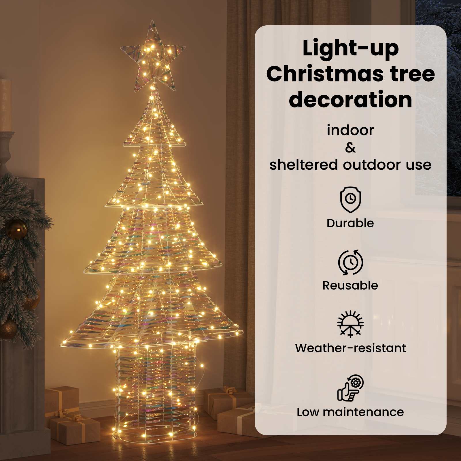 Kalėdų eglutė su 240 LED Šilta balta 181 cm PET