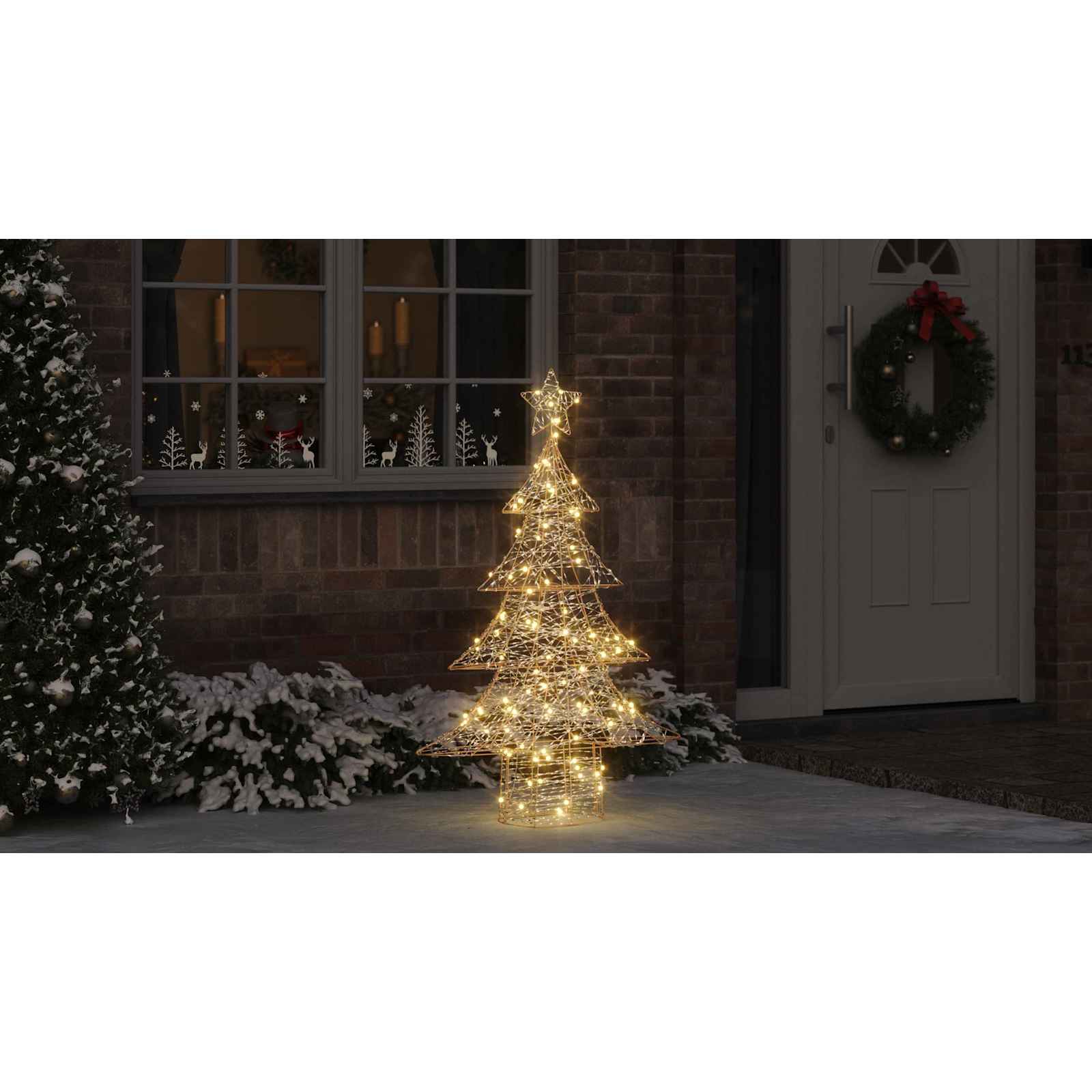 Kalėdų eglutė su 120 LED Šilta balta 120,5 cm PET