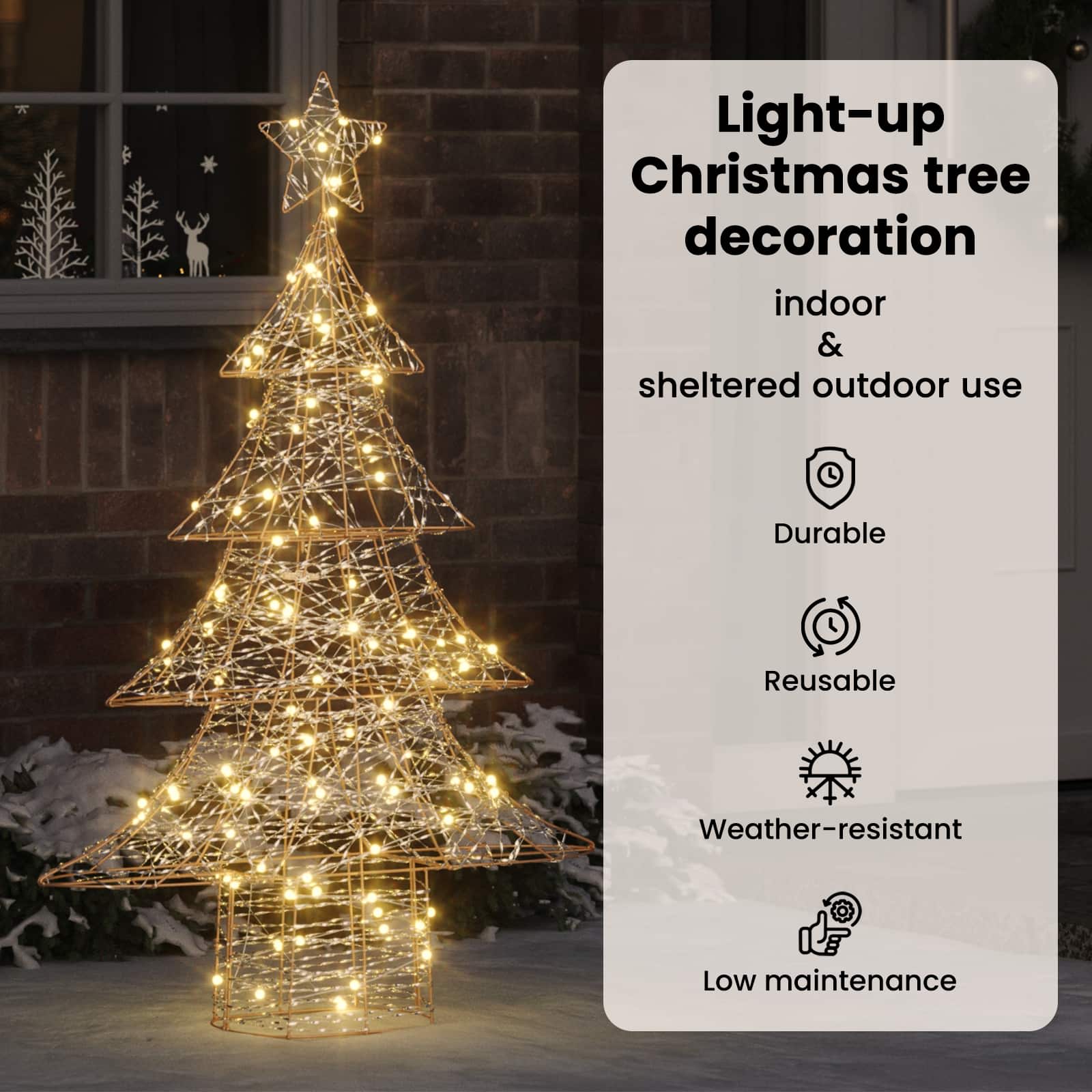 Kalėdų eglutė su 120 LED Šilta balta 120,5 cm PET