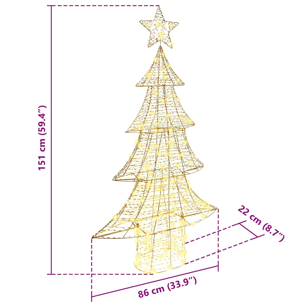 Ziemassvētku egle ar 160 LED silti baltām lampiņām 151 cm PET