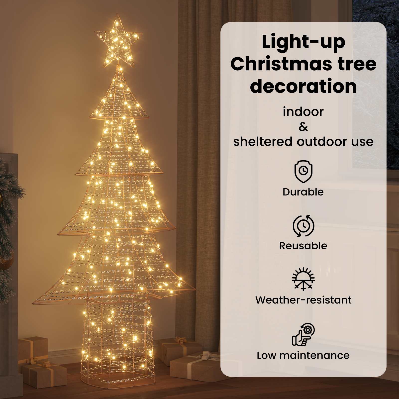 Kalėdų eglutė su 240 LED Šilta balta 181 cm PET
