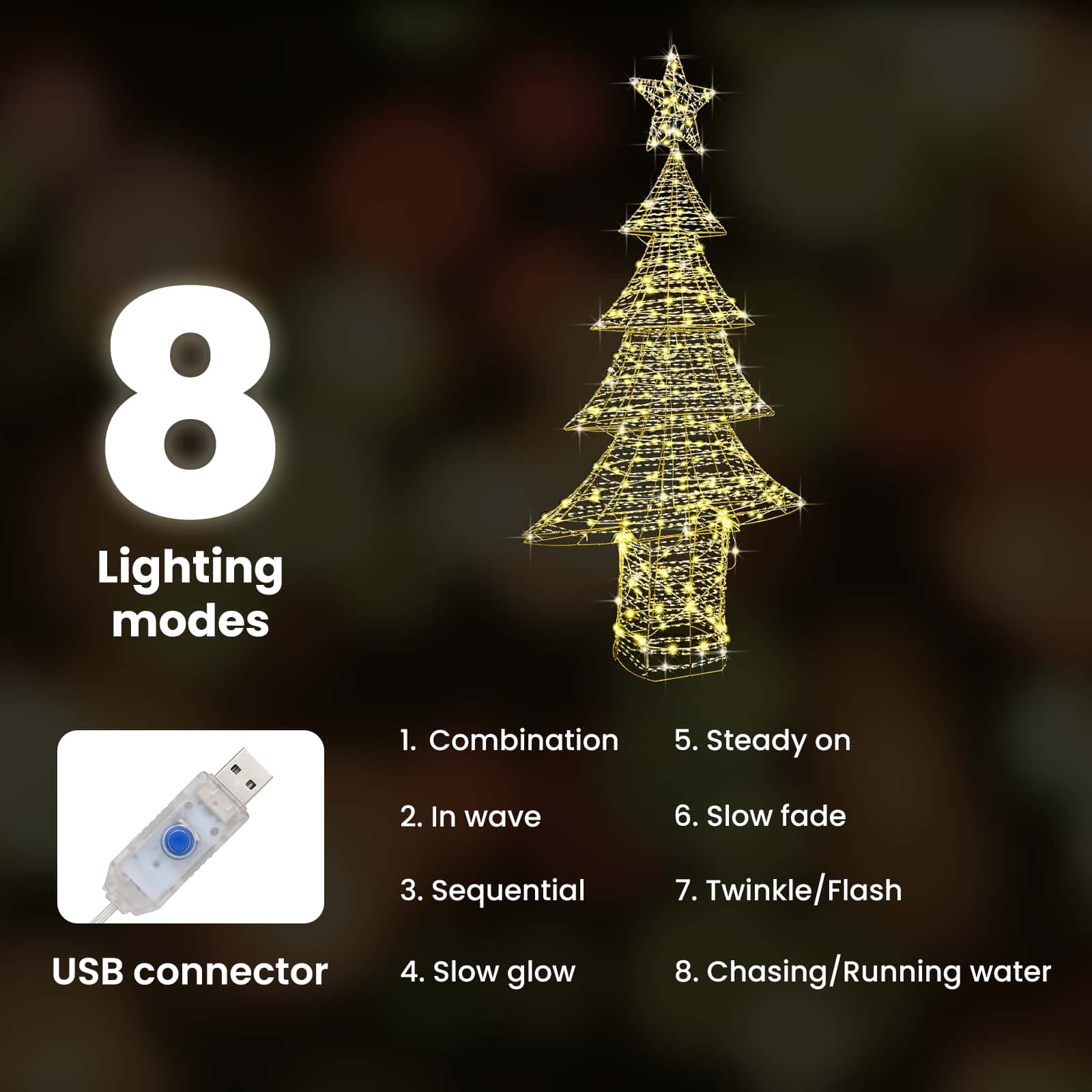 Kalėdų eglutė su 240 LED Šilta balta 181 cm PET