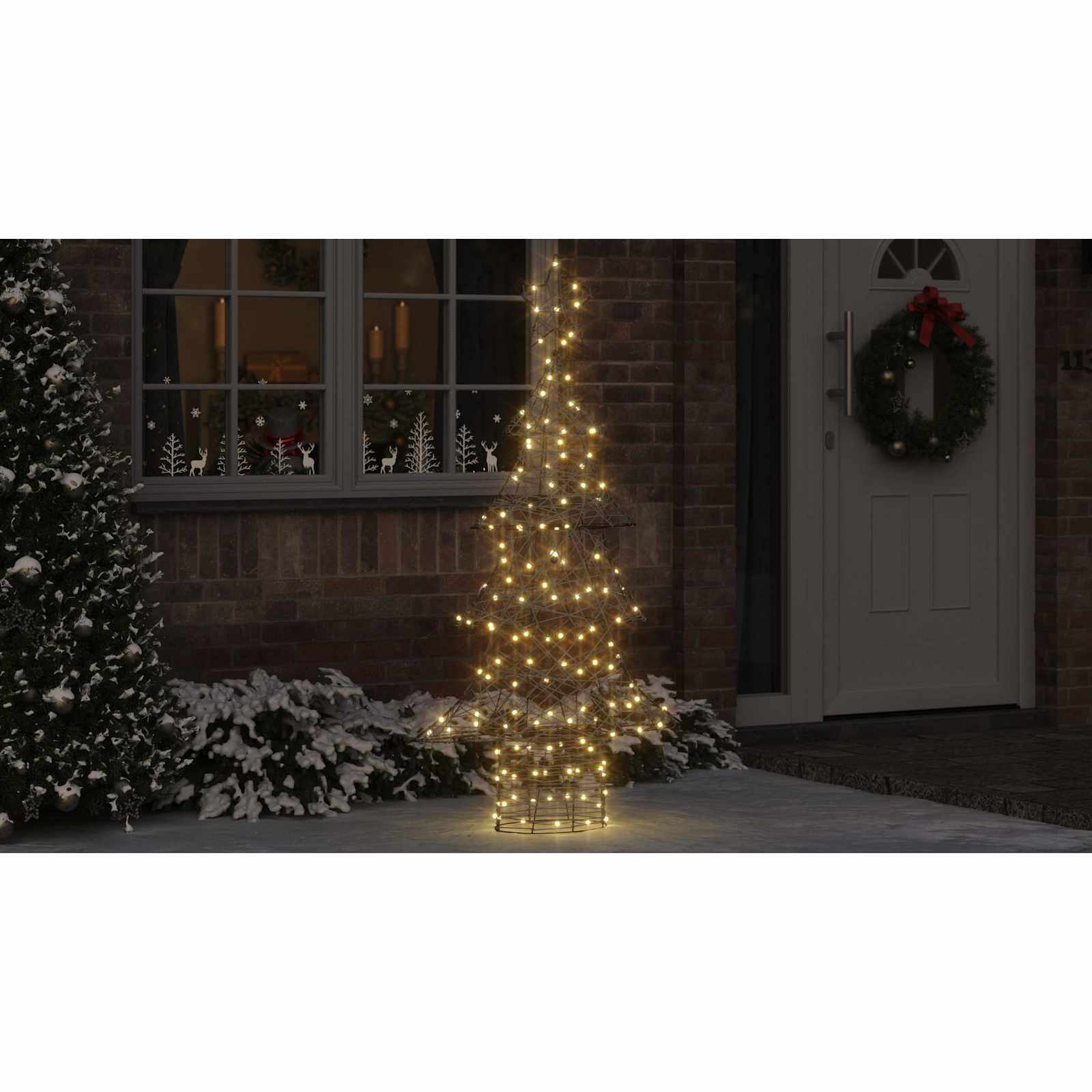 Kalėdų eglutė su 160 LED Šilta balta 150 cm Ratanas