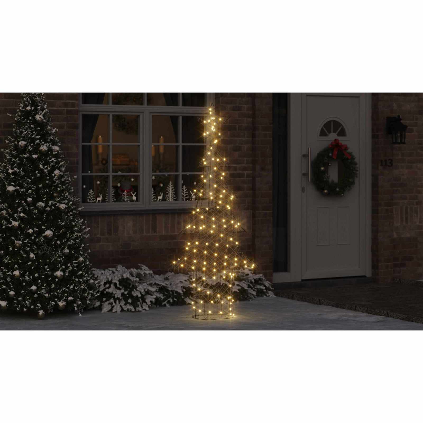 Ziemassvētku eglīte ar 240 LED silti baltām 180 cm rotangpalma