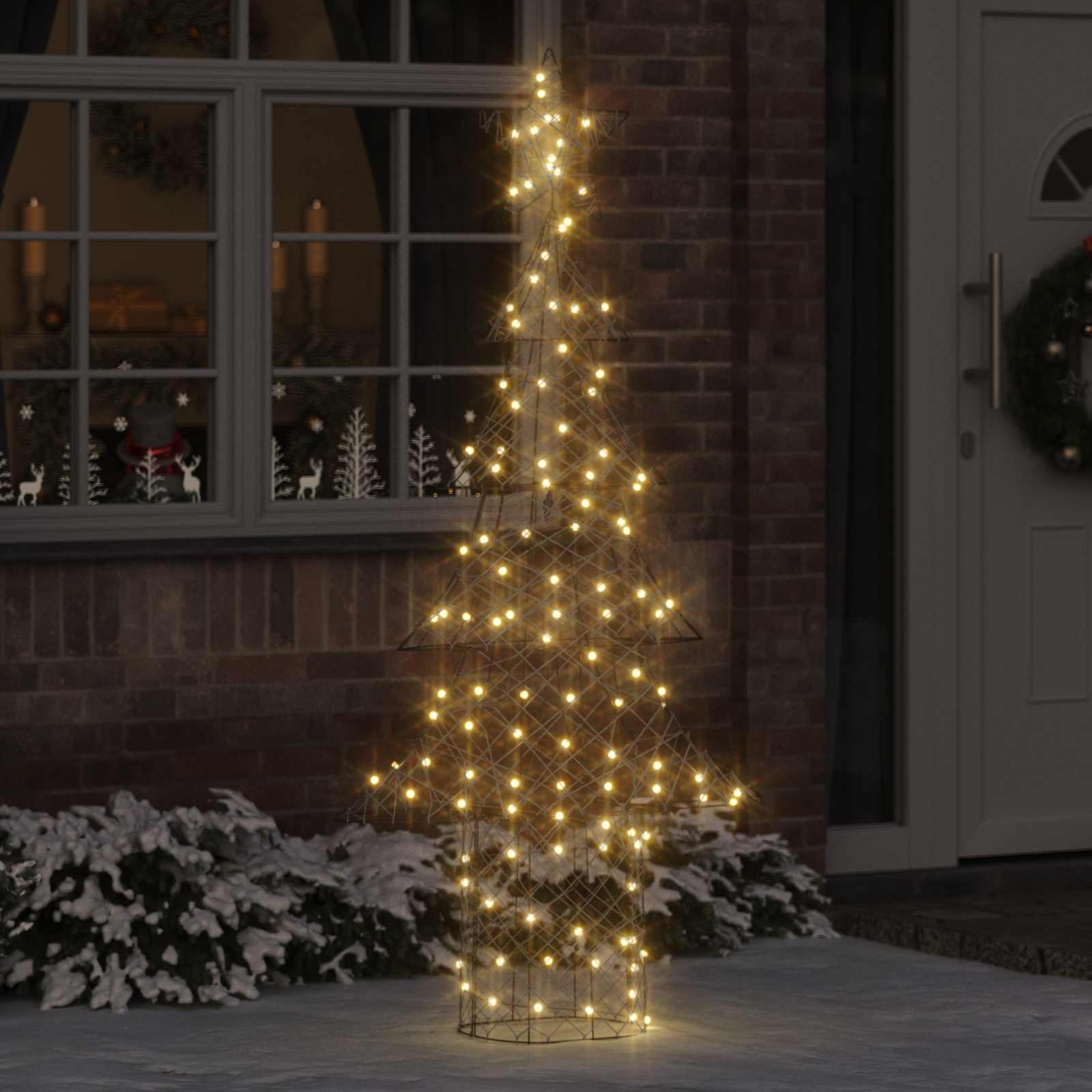 Ziemassvētku eglīte ar 240 LED silti baltām 180 cm rotangpalma