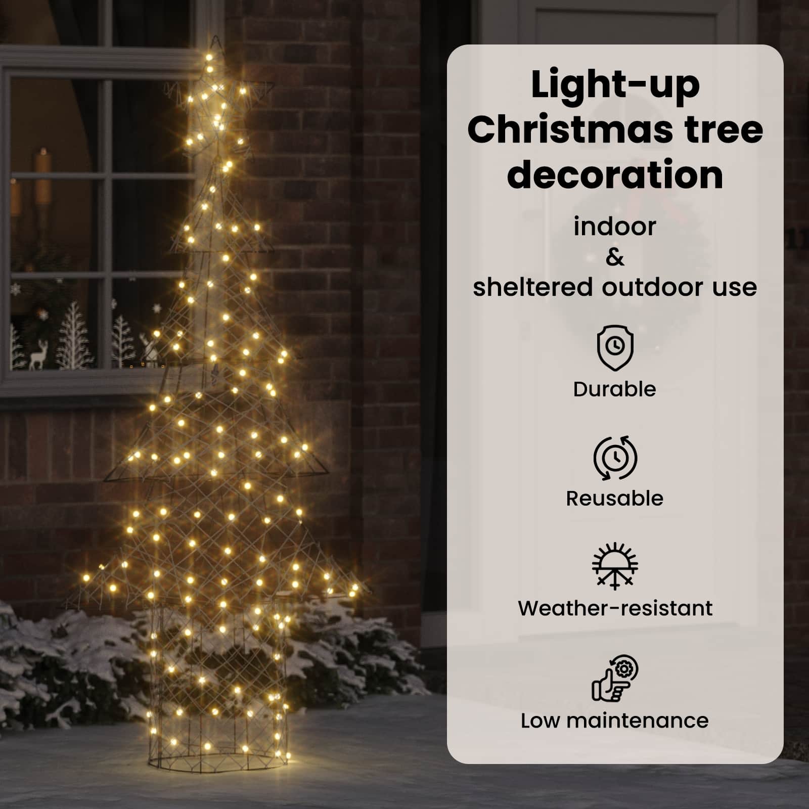 Ziemassvētku eglīte ar 240 LED silti baltām 180 cm rotangpalma