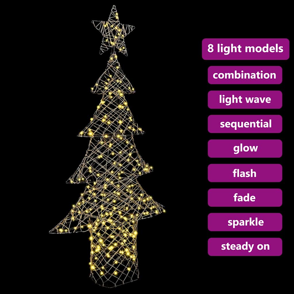 Ziemassvētku eglīte ar 240 LED silti baltām 180 cm rotangpalma