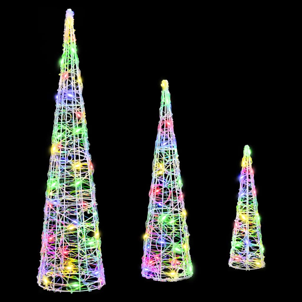 Kalėdų eglutė 3 pcs Įvairiaspalvis 20 x 20 x 80 cm Akrilas