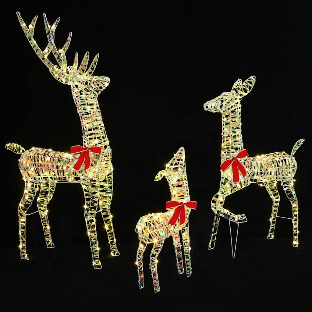 Elnių šeima su 300 LED 3 pcs Šilta balta 67 x 26 x 127 cm PET