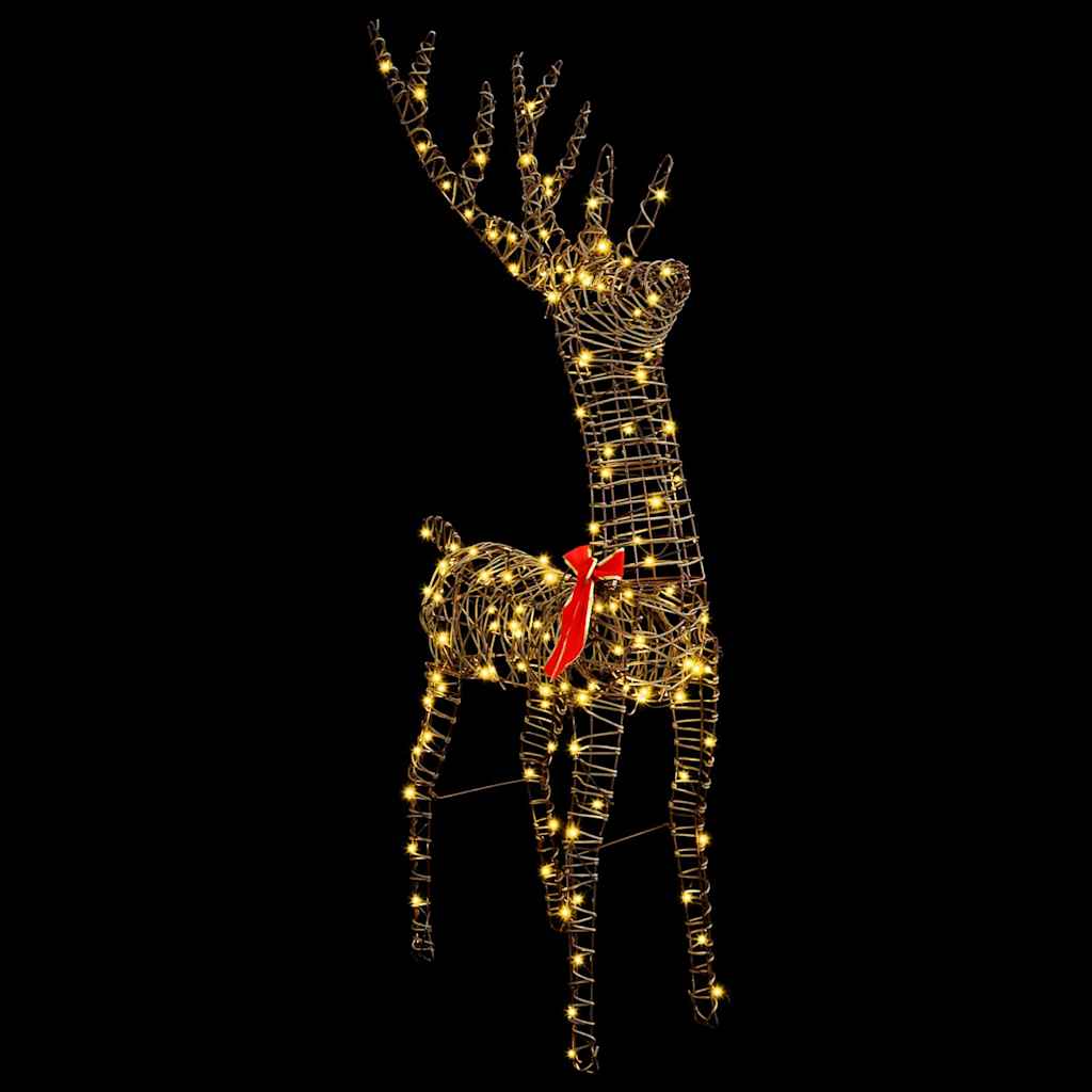 3D reindžeras su 140 LED Šilta balta 70 x 41 x 128 cm Ratanas