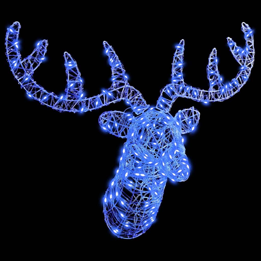 Stirnas galva ar 140 LED zilā krāsā 60 cm akrils