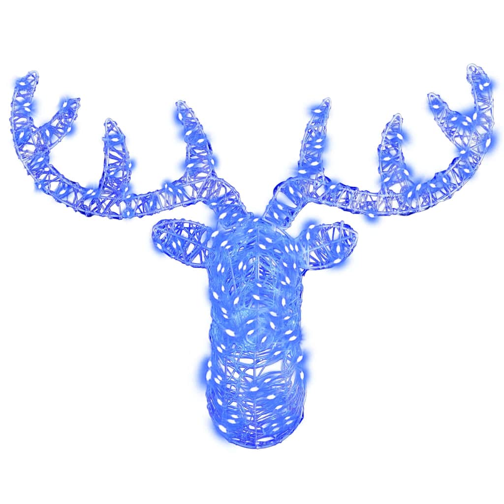 Stirnas galva ar 140 LED zilā krāsā 60 cm akrils
