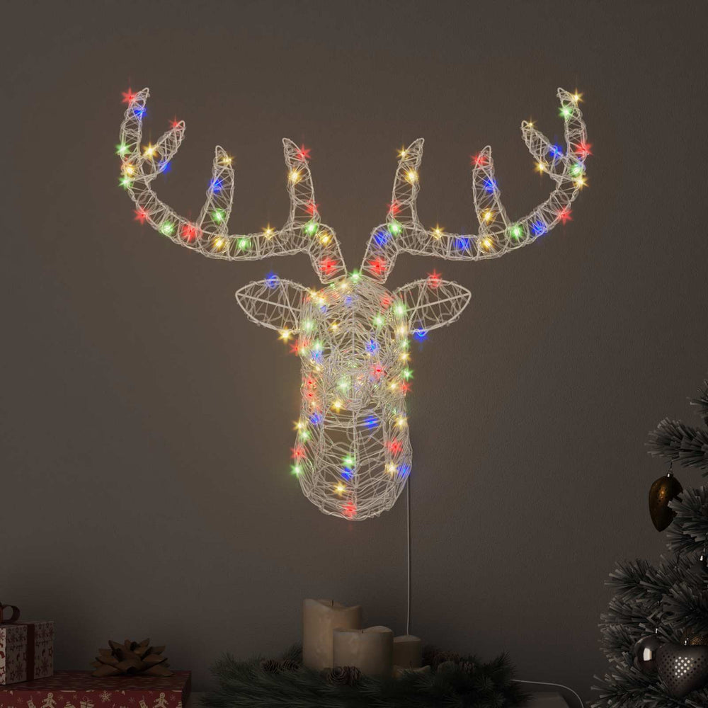 Elnių galva su 140 LED spalvingas 60 cm Akrilas