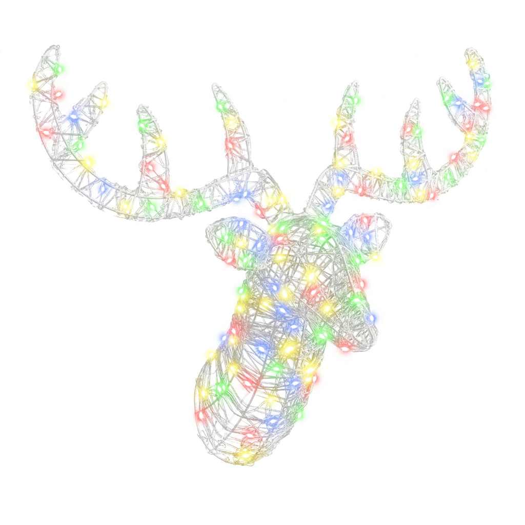 Reindeer head with 140 LED colorful 60 cm Acrylic