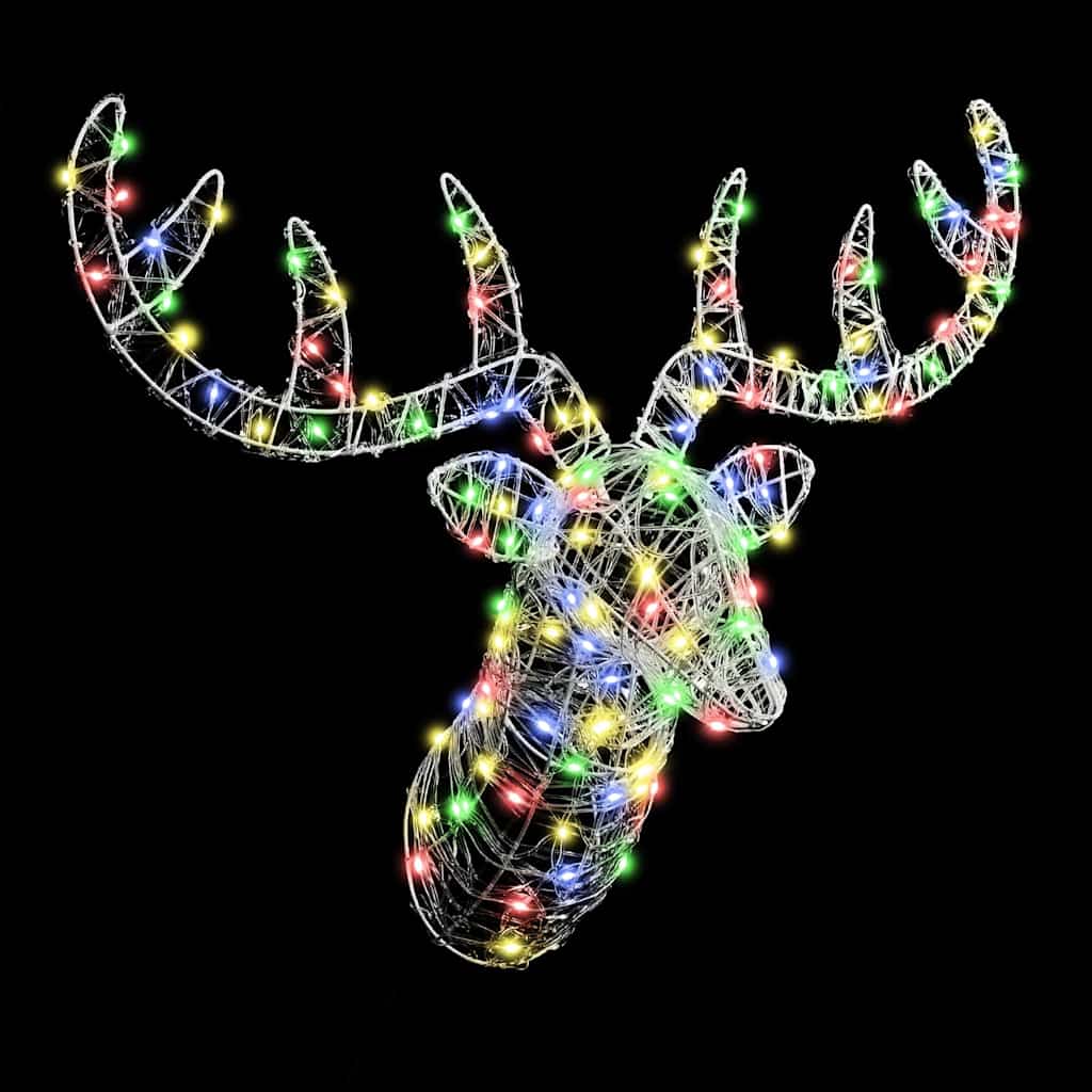 Reindeer head with 140 LED colorful 60 cm Acrylic