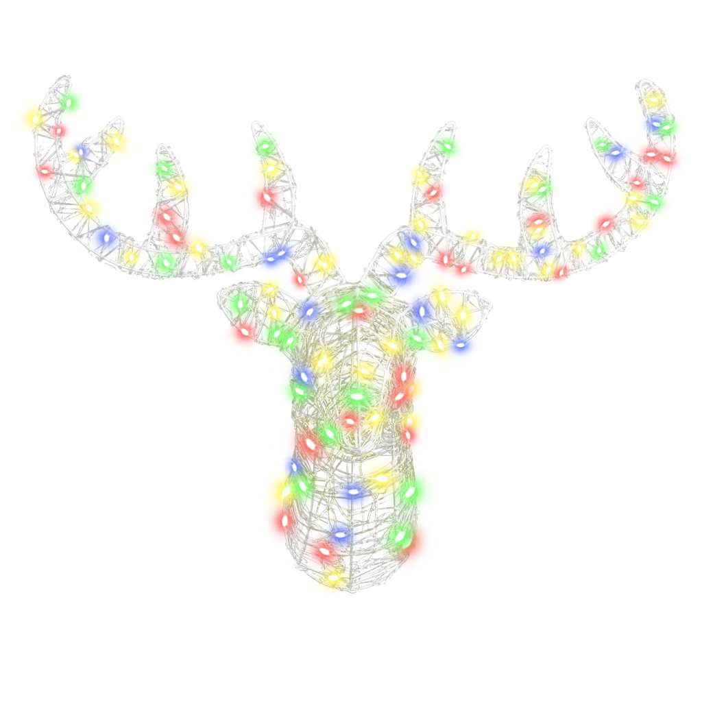 Reindeer head with 140 LED colorful 60 cm Acrylic