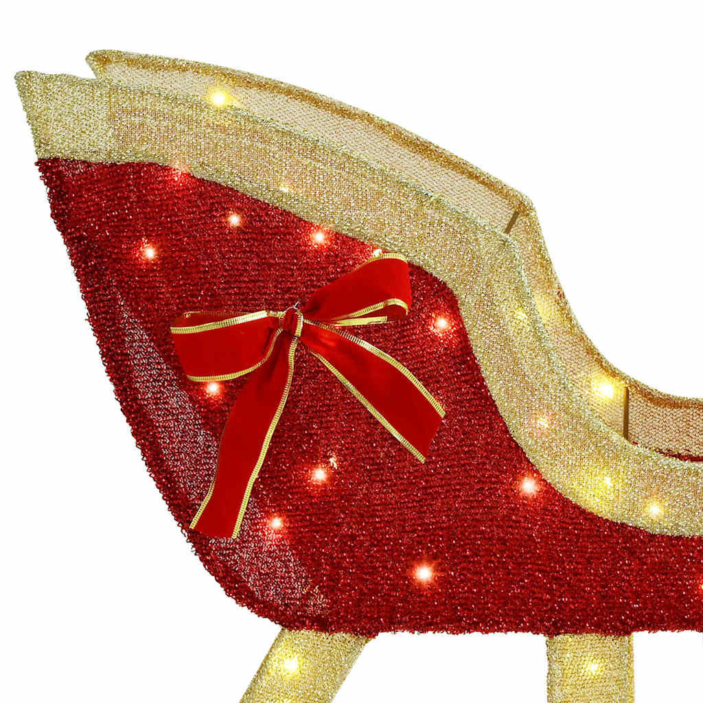 Reindeer Sleigh Warm White 151 x 28 x 128.5 cm fabric