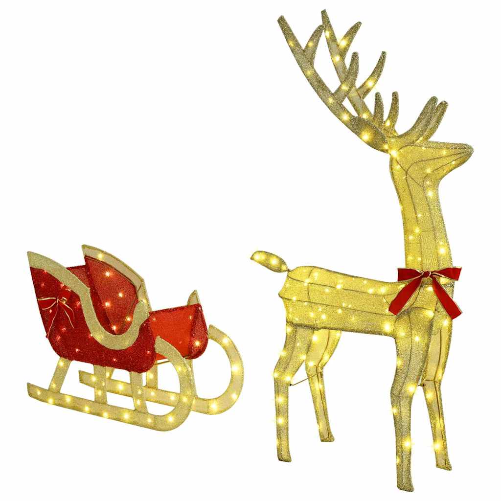 Reindeer Sleigh Warm White 151 x 28 x 128.5 cm fabric