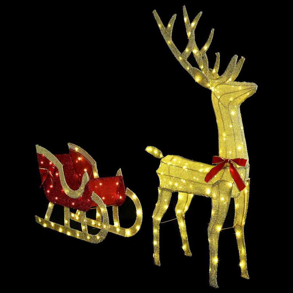 Reindeer Sleigh Warm White 151 x 28 x 128.5 cm fabric