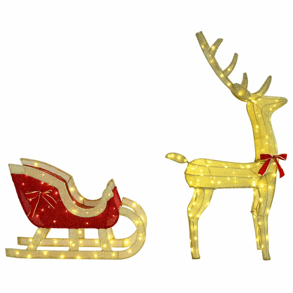 Reindeer Sleigh Warm White 151 x 28 x 128.5 cm fabric