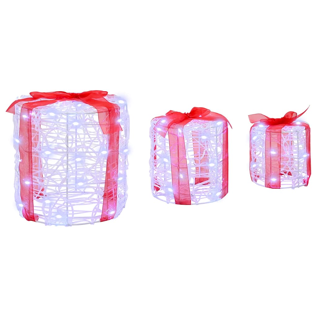 Dovanos Dėžutės Dekoracija 3 pcs Šalta balta 20 x 20 x 21 cm