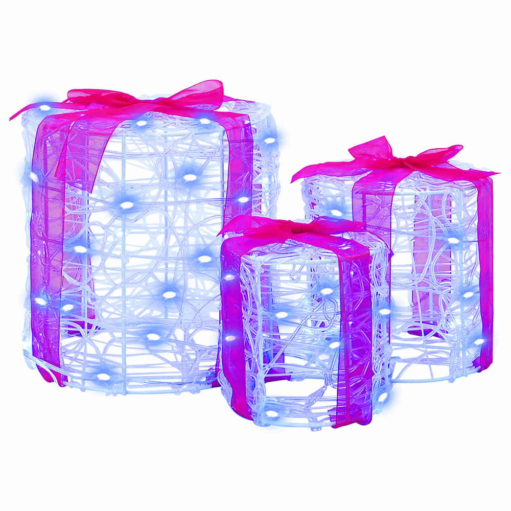 Dovanos Dėžutės Dekoracija 3 pcs Mėlyna 20 x 20 x 21 cm Akrilas