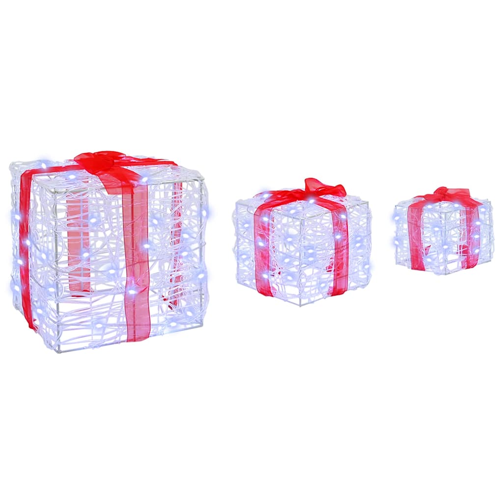 Gift Box with 60 LED 3 pcs Cold white 20 x 20 x 20 cm Acrylic